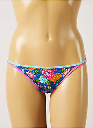 Chiloți de baie imprimeu floral bikini albastru BANANA MOON femeie