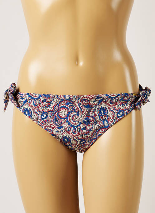 Chiloți de baie închidere cu legături de legat bikini albastru LIVIA femme