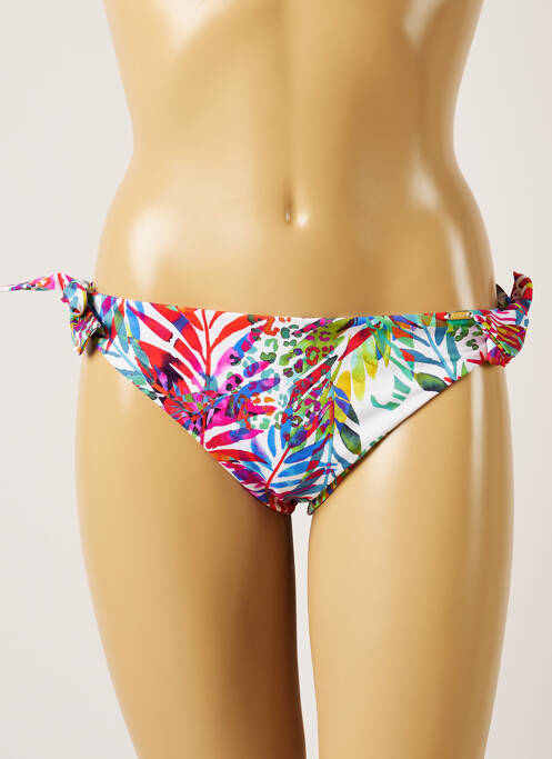Chiloți de baie imprimeu tie and dye bikini alb LIVIA femme