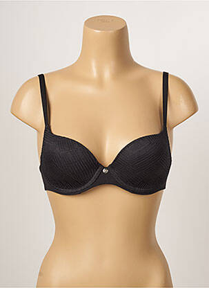 Sutien efect material satinat sutien balconet cu decolteu înalt negru FEMILET femeie