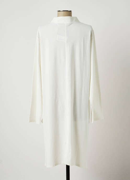 Palton lung alb HETEROCLITE femeie