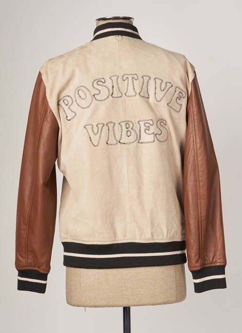 Geacă din piele bej ROSE GARDEN femeie