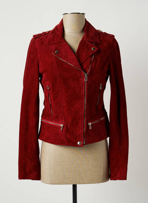 Geacă din piele roșu ROSE GARDEN femeie