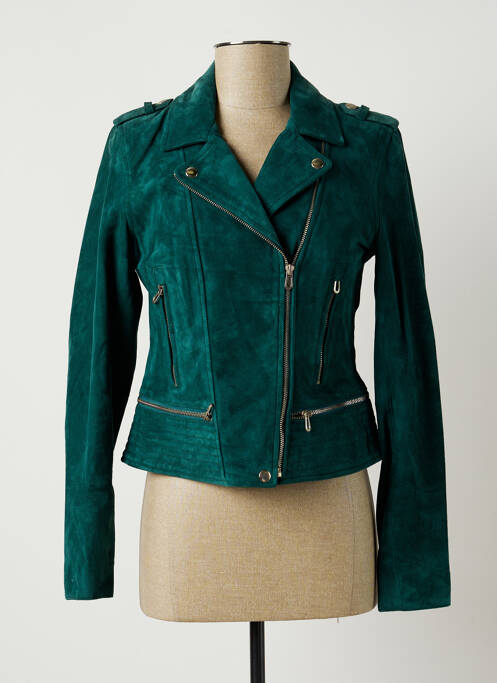 Geacă din piele verde ROSE GARDEN femeie