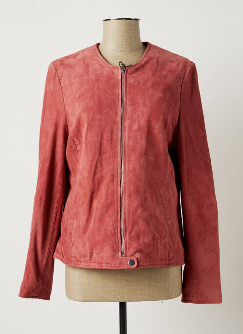 Geacă din piele roz ROSE GARDEN femeie