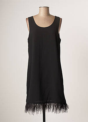 Rochie midi țesătură crep fără mâneci negru NÜ femme