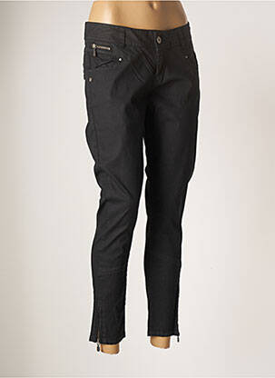 Pantalon slim broderie cu nituri talie joasă negru DDP femeie