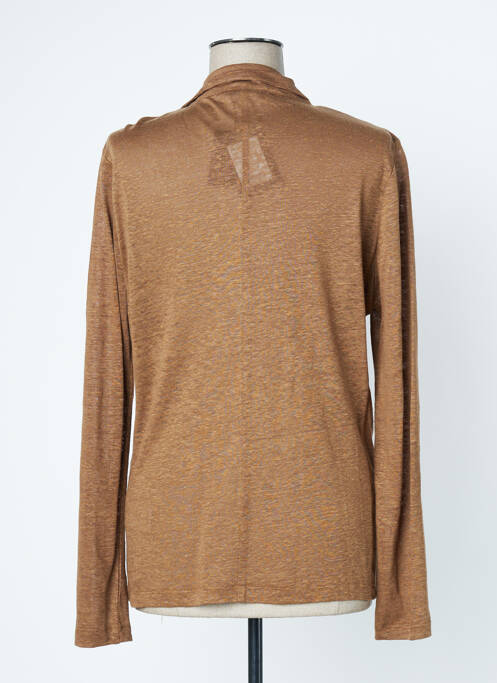 Vestă cu mâneci lungi maro LAUREN VIDAL femeie