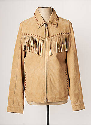 Geacă din piele bej DAYTONA bărbat