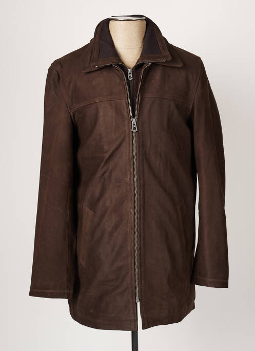 Geacă din piele maro DAYTONA bărbat