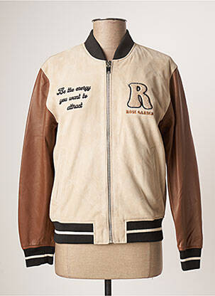 Geacă din piele mâneci lungi bej ROSE GARDEN femme