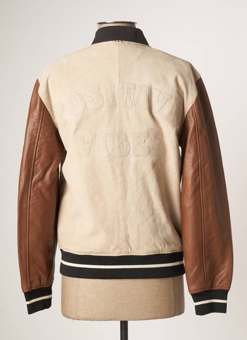 Geacă din piele bej ROSE GARDEN femeie