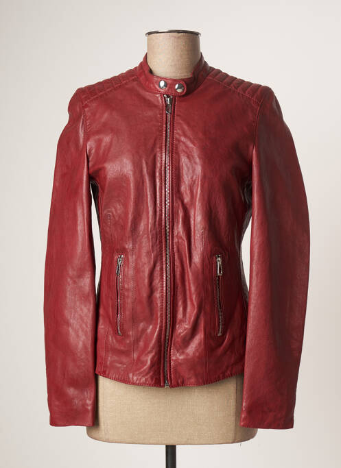 Geacă din piele roșu ROSE GARDEN femeie