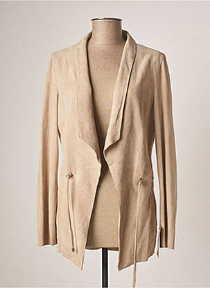 Geacă din piele bej ROSE GARDEN femeie