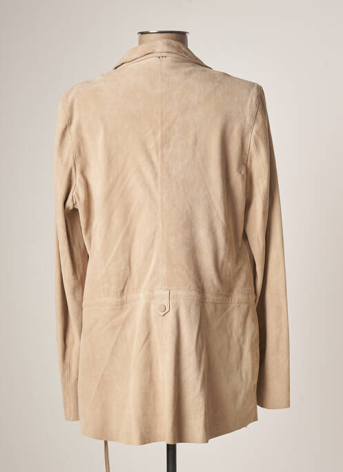 Geacă din piele bej ROSE GARDEN femeie