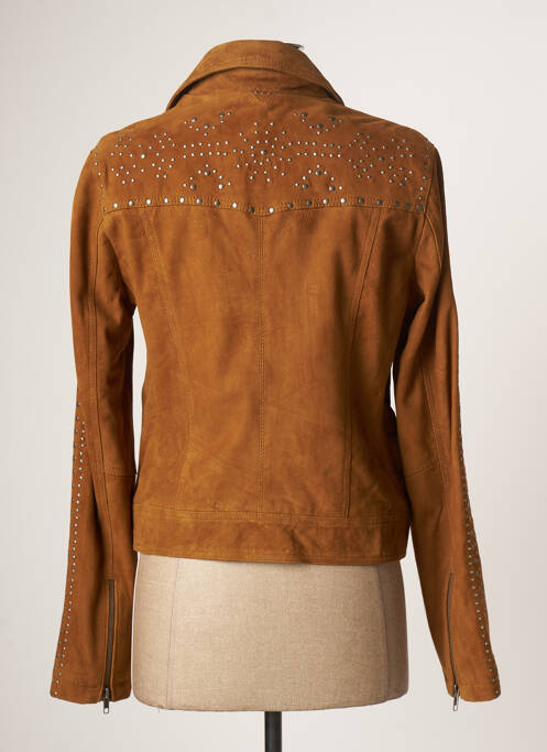 Geacă din piele bej ROSE GARDEN femeie