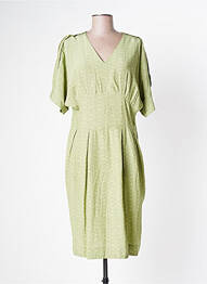 Rochie midi imprimeu fantezie mâneci scurte verde NOA NOA femme