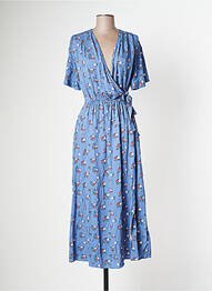 Rochie midi imprimeu floral mâneci scurte albastru BLUTSGESCHWISTER femeie