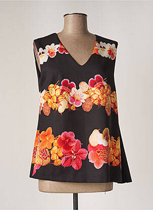 Top guler în v fără mâneci negru FUEGO WOMAN femme