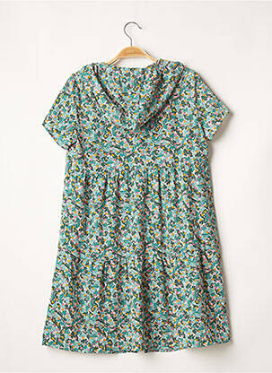 Rochie scurtă croială evazată mâneci scurte verde I.CODE (By IKKS) femeie