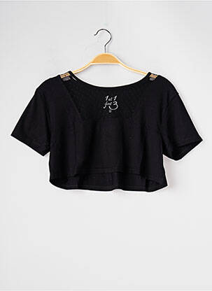 Tricou croială dreaptă mâneci scurte negru 1 ET 1 FONT 3 femeie