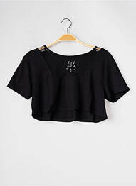 Tricou croială dreaptă mâneci scurte negru 1 ET 1 FONT 3 femeie