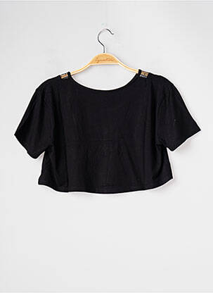 Tricou croială dreaptă mâneci scurte negru 1 ET 1 FONT 3 femeie