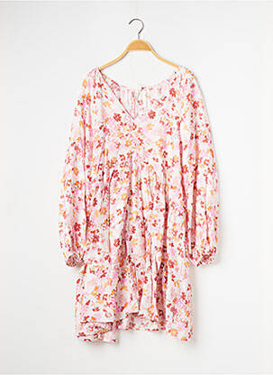 Rochie midi imprimeu floral mâneci lungi roz H&M femeie