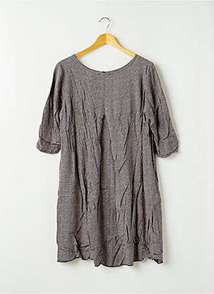 Rochie midi imprimeu fantezie mâneci scurte albastru DEVERNOIS femeie