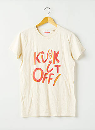 Tricou croială dreaptă mâneci scurte bej ELISE CHALMIN X KIKOFF femeie