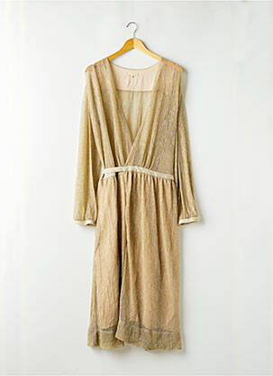 Rochie lungă mâneci lungi mâneci lungi bej LOUISE MISHA femeie
