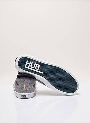 Adidași țesătură satinată toc platformă gri HUB unisex