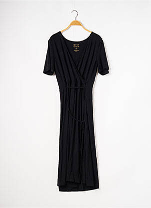 Rochie midi mâneci scurte mâneci scurte negru LES LUNES femeie
