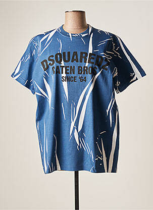 Tricou imprimeu fantezie mâneci scurte albastru DSQUARED2 femeie