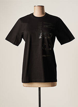 Tricou serigrafie flockată mâneci scurte negru DSQUARED2 femeie