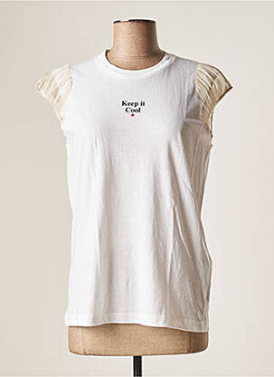 Tricou croială dreaptă mâneci scurte alb DSQUARED2 femeie