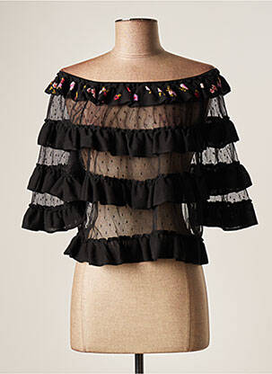 Bluză ușoară și transparentă mâneci 3/4 negru RED VALENTINO femeie