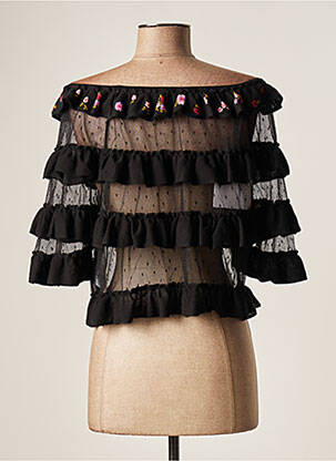 Bluză ușoară și transparentă mâneci 3/4 negru RED VALENTINO femeie