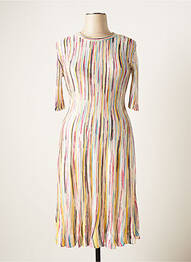 Rochie pulover guler rotund mâneci scurte alb MISSONI femeie