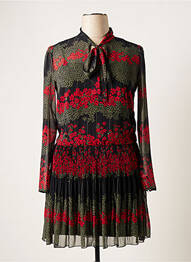 Rochie scurtă închidere cu fermoar la spate mâneci lungi negru RED VALENTINO femeie