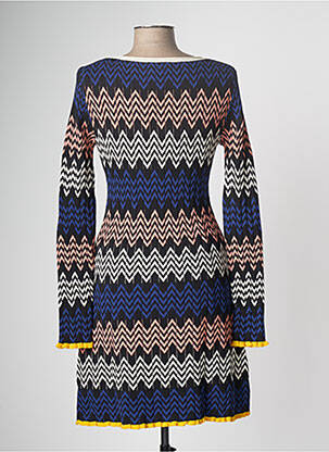 Rochie pulover elasticitate mâneci lungi albastru MISSONI femeie