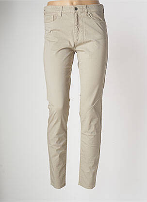 Pantalon slim țesătură poplin mărime normală bej EMPORIO ARMANI femeie