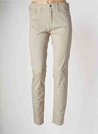Pantalon slim țesătură poplin mărime normală bej EMPORIO ARMANI femeie