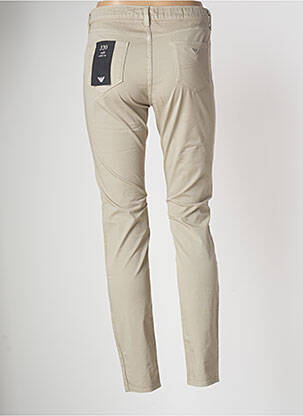 Pantalon slim țesătură poplin mărime normală bej EMPORIO ARMANI femeie