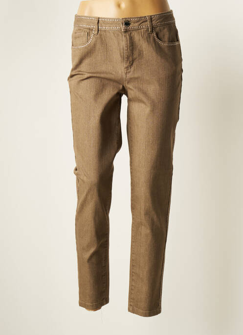 Blugi cu croială slim bej FUEGO WOMAN femeie