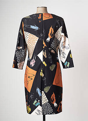 Rochie midi mâneci 3/4 mâneci 3/4 negru COULEURS DU TEMPS femeie