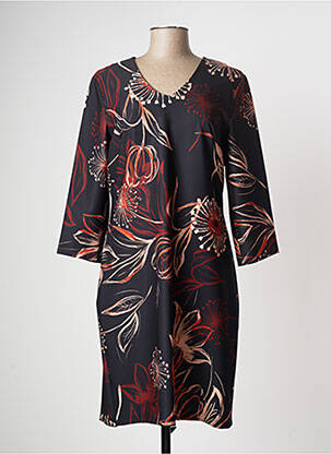 Rochie midi mâneci 3/4 mâneci 3/4 negru COULEURS DU TEMPS femeie