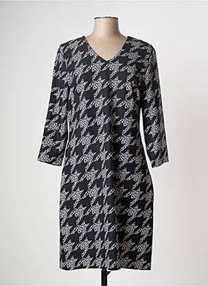 Rochie midi mâneci 3/4 mâneci 3/4 negru COULEURS DU TEMPS femeie