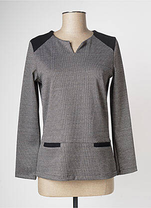 Top negru COULEURS DU TEMPS femeie