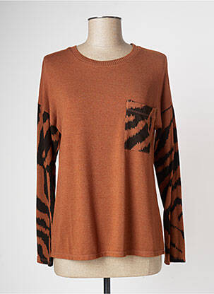 Pulover maro COULEURS DU TEMPS femeie